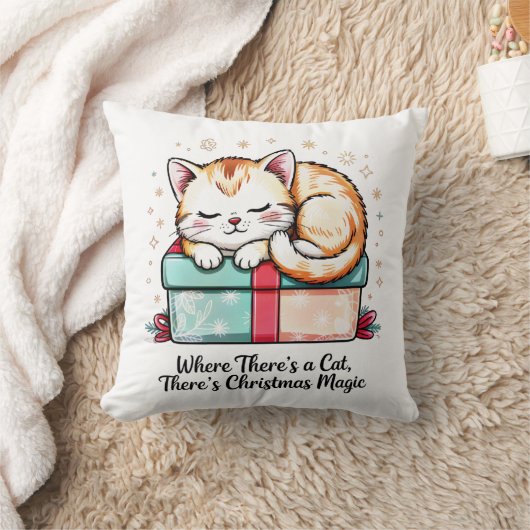 Cozy Sleeping Kitten - Winter Home Decor クッション (ブランケット)