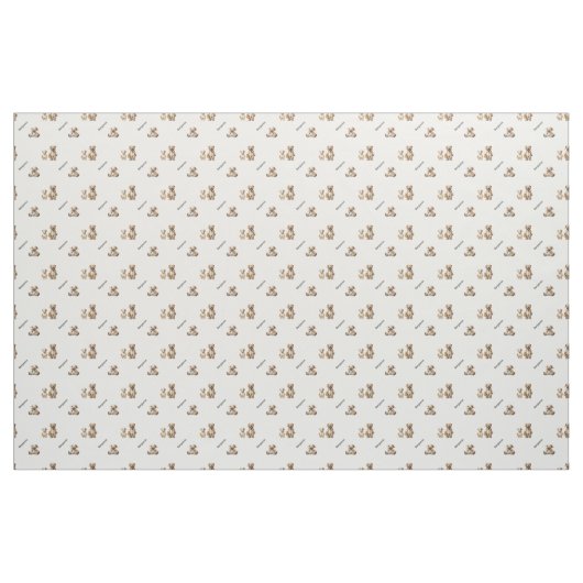 Cozy Sleepy Bear Design with Custom Name Pattern ファブリック (ヤード)