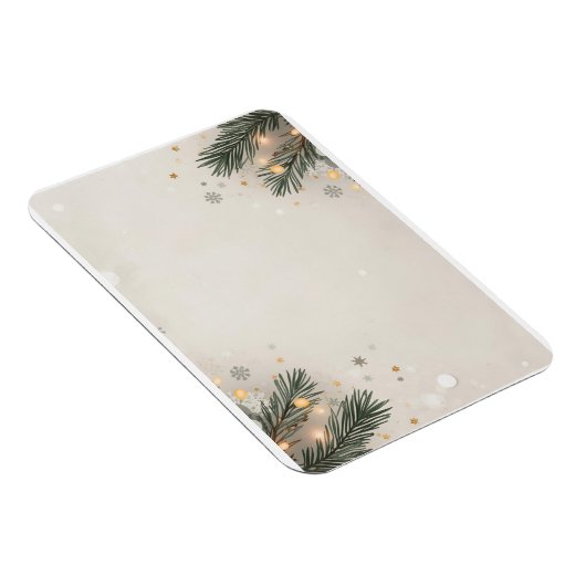 Cozy Snowflake & Pine Holiday Design マグネット (右側)