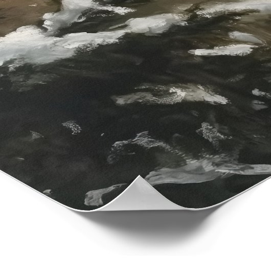 Cozy Snowman with Coffee Christmas Wall Art  ポスター (角)