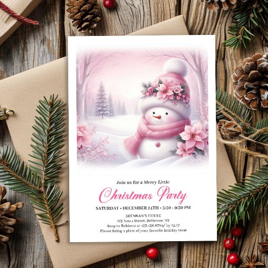 Cozy Snowy Forest Kids Download Christmas Invite 招待状