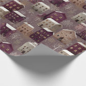 Cozy Snowy Winter Village Pattern (1) ラッピングペーパー (角)