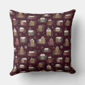 Cozy Snowy Winter Village Pattern (2) クッション (裏面)