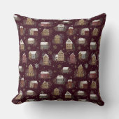 Cozy Snowy Winter Village Pattern (2) クッション (正面)