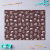 Cozy Snowy Winter Village Pattern (2) 薄葉紙 (クラフト)
