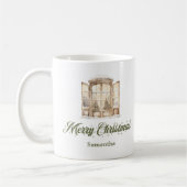 Cozy soft pastel Nordic design custom name Christm コーヒーマグカップ (左)