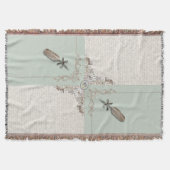 Cozy Soft Sage Green Manuscript Woven スローブランケット (正面)