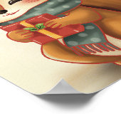 Cozy Squirrel with a Gift – Whimsical Winter Woodl ポスター (角)