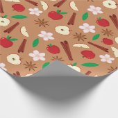 Cozy Star Anise、Cinnamon、Appleシームレス ラッピングペーパー (角)