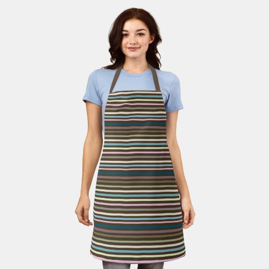 Cozy stripes apron エプロン (着用した状態)