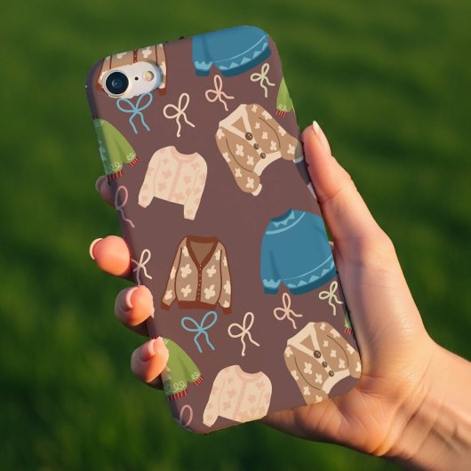 Cozy Sweaters & Ribbons Pattern Phone Case Case-Mate iPhoneケース
