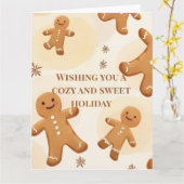 Cozy & Sweet Gingerbread Holiday Greeting Card カード (黄色い花)