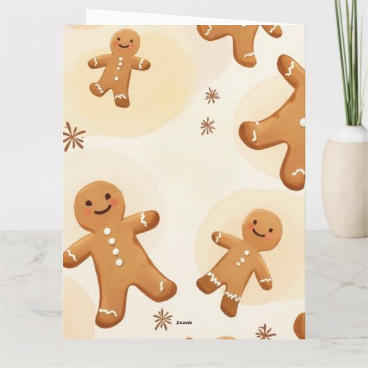 Cozy & Sweet Gingerbread Holiday Greeting Card カード (裏面)