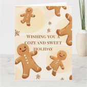 Cozy & Sweet Gingerbread Holiday Greeting Card カード (正面)