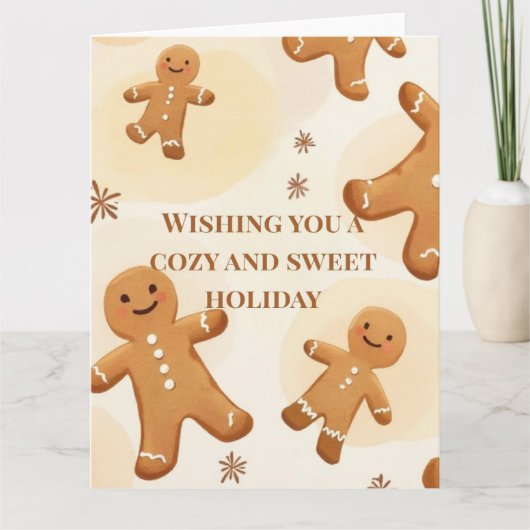 Cozy & Sweet Gingerbread Holiday Greeting Card カード (正面)