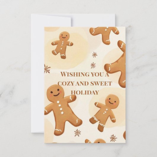 Cozy & Sweet Gingerbread Holiday Greeting Card サンキューカード (正面)