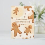 Cozy & Sweet Gingerbread Holiday Greeting Card サンキューカード (スタンド正面)
