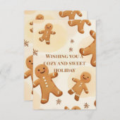 Cozy & Sweet Gingerbread Holiday Greeting Card サンキューカード (正面/裏面)