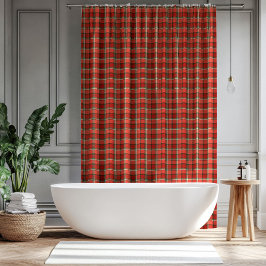Cozy Tartan Curtain Traditional Holiday Gift Look シャワーカーテン
