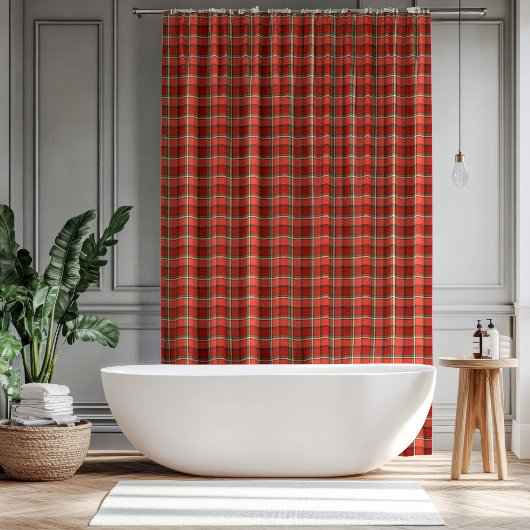 Cozy Tartan Curtain Traditional Holiday Gift Look シャワーカーテン