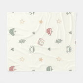 Cozy Tea Books Candle Pattern Soft フリースブランケット (正面(横))