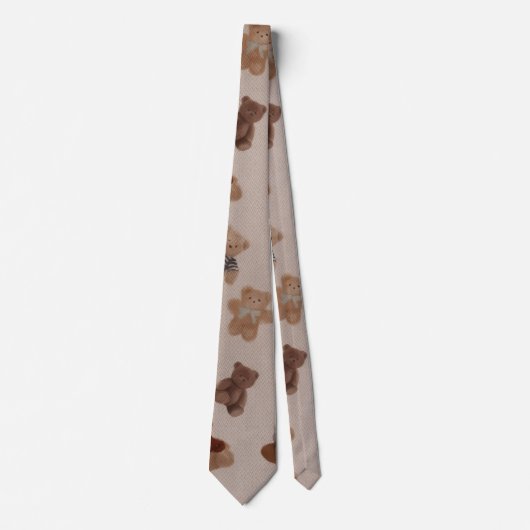 Cozy Teddy Bears Pattern Tie ネクタイ (正面)