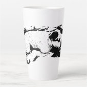 Cozy Terrier Watch on Winter Bed カフェラテマグ (正面)