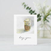 Cozy to-go Coffee Cup Watercolor Card シーズンカード (スタンド正面)
