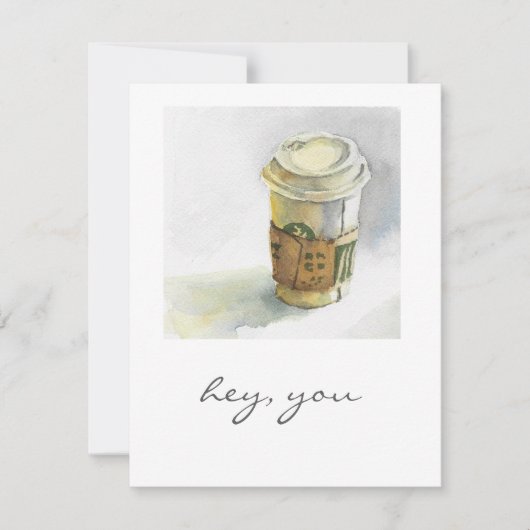 Cozy to-go Coffee Cup Watercolor Card シーズンカード (正面)
