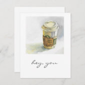 Cozy to-go Coffee Cup Watercolor Card シーズンカード (正面/裏面)