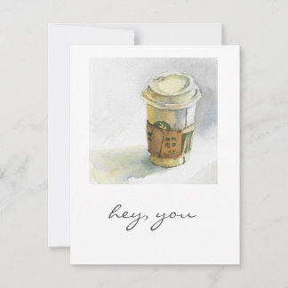 Cozy to-go Coffee Cup Watercolor Card シーズンカード