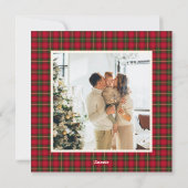 Cozy Traditional Red Plaid Christmas Photo Classic シーズンカード (裏面)