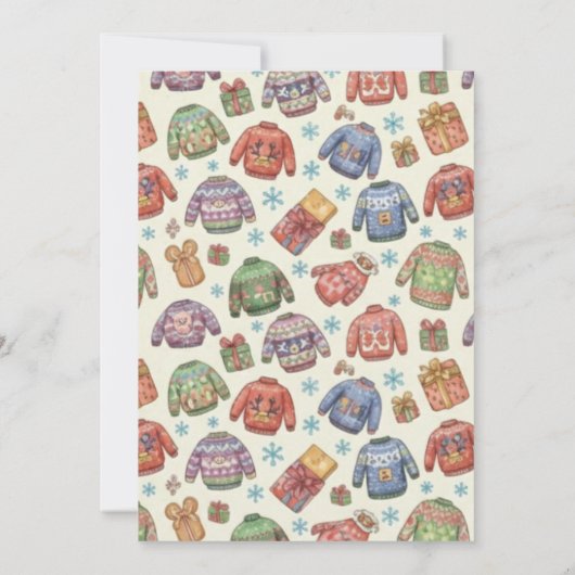 Cozy Ugly Sweater Holiday Party Hand Painted  招待状 (裏面)