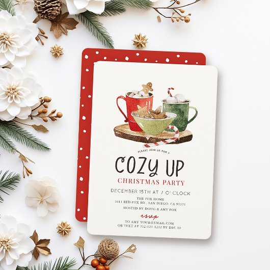 Cozy Up Cookies & Cocoa Christmas Holiday Party 招待状