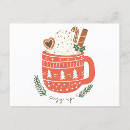 Cozy Up hot chocolate Christmas シーズンポストカード