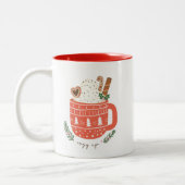 Cozy Up hot chocolate Christmas ツートーンマグカップ (左)