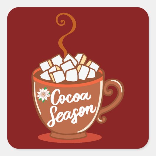 Cozy up with this sweet Cocoa Season design  スクエアシール (正面)