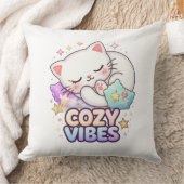 Cozy Vibe Cat Sticker | Cute Sleeping Cat  クッション (ブランケット)