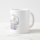 Cozy Vibe Cat Sticker | Cute Sleeping Cat  ジャンボコーヒーマグカップ (正面右)