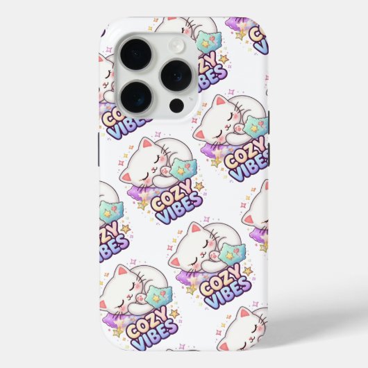 Cozy Vibe Cat Sticker | Cute Sleeping Cat  Case-Mate iPhoneケース (裏面)