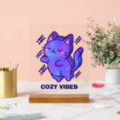 Cozy Vibes Galaxy Cat – Cute Astral Whimsy  アクリルサイン (ウェディング)