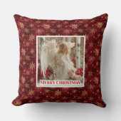 Cozy Victorian Angel Red Gold Festive Christmas クッション (正面)