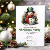 Cozy Victorian Christmas Snowman Dinner Invite 招待状