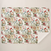 Cozy Vintage Christmas Pattern シェルパブランケット (正面(横))