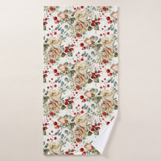 Cozy Vintage Christmas Pattern バスタオル