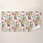 Cozy Vintage Christmas Pattern バスタオル (バスタオル)