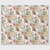 Cozy Vintage Christmas Pattern ラッピングペーパー (フラット)