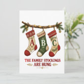 Cozy Vintage Christmas Stockings Card カード (スタンド正面)