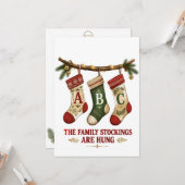 Cozy Vintage Christmas Stockings Card カード (正面/裏面インサイチュ)