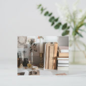 Cozy Vintage Desk Aesthetic ポストカード (スタンド正面)